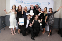 SMALL BUSINESS OF THE YEAR goes to John Turley of Turley Legal presented by sponsor Angela Stewart of ABBEY AUTOLINE at the Causeway Chamber of Commerce Awards 2023 ceremony in partnership with Randox Health held at the Lodge Hotel.     25 Chamber Awards 2023