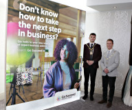 Mayor Ciaran McQuillan with Causeway Chamber President James Kilgore at the Causeway Chamber of Commerce CC&G People Awards 2024 in partnership with Go Succeed (NI Business Support) held at the Lodge Hotel.     04 Chamber Awards Formal pics