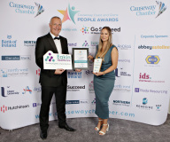 Graduate of the Year sponsored by Eakin Healthcare, presented by Jeremy Eakin going to Winner – Gemma Quigg, Turley Legal  at the Causeway Chamber of Commerce CC&G People Awards 2024 in partnership with Go Succeed (NI Business Support) held at the Lodge Hotel.     11 Chamber Awards Winners