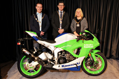 James Kilgore, President Causeway Chamber with Greg McCann, President Londonderry Chamber and Deputy Mayor, Councillor Margaret Anne McKillop at the Presidents Dinner in partnership with Briggs Equipment and sponsored by Hutchinson.   13 Presidents Dinner 2024