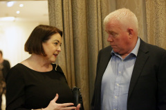 Brendan Morgan of City of Derry Airport with David Boyd of Roadside Garages at the Causeway Chamber of Commerce Presidents Lunch held at the Lodge Hotel.      12 Presidents Lunch