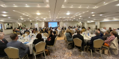 A packed room for the President's Lunch held at the Lodge Hotel, Coleraine.    29 Presidents Lunch