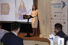 Key note speaker Jayne Brady, Head of the NI Civil Service, addressing the guests at the President's Lunch held at the Lodge Hotel, Coleraine.     35 Presidents Lunch