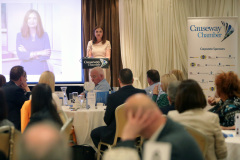 Key note speaker Jayne Brady, Head of the NI Civil Service, addressing the guests at the President's Lunch held at the Lodge Hotel, Coleraine.         36 Presidents Lunch