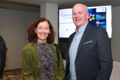 Frances Lundy of Riada Resources with Paddy McLaughlin RNLI Coxswain at Cushendall at the Causeway Chamber of Commerce's  conference on Skills, Scaling and Social Values held at the Marine Hotel In Ballycastle.